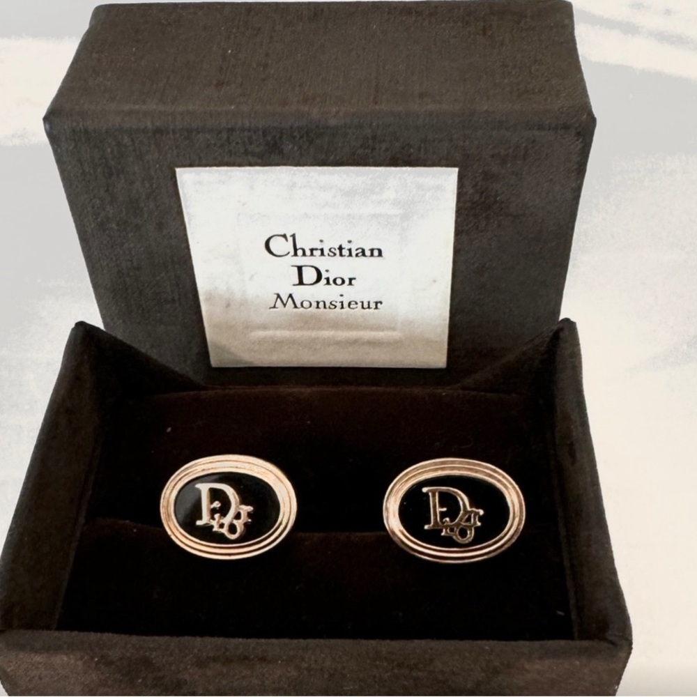 Christian Dior Vintage 14k Gold Plated Cufflinks